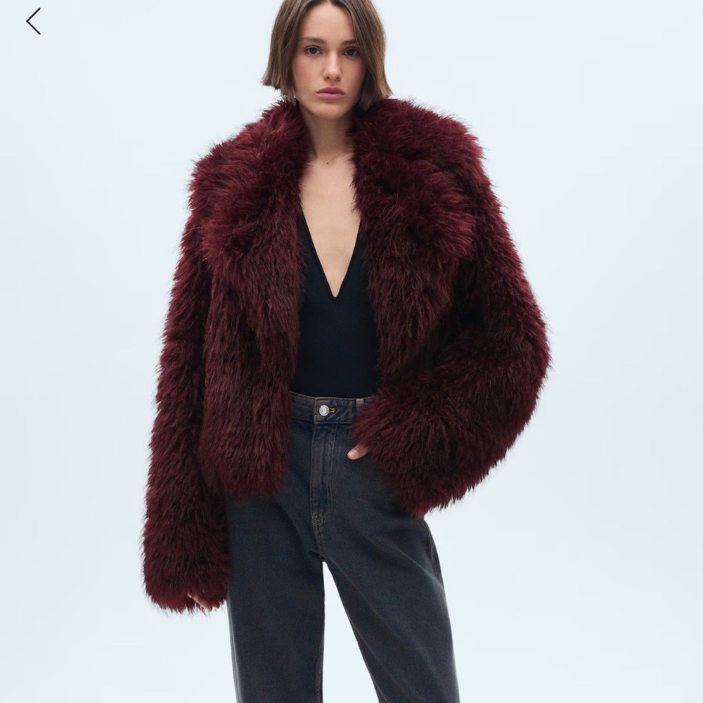Mango fur-effect Jacket with lapels